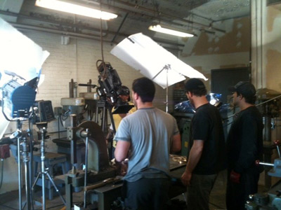 Filming the making of Mark V Helmet at DESCO