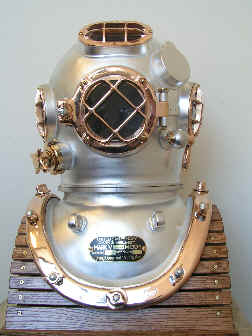 Vintage Brass Diving Divers Helmet Solid Steel US Navy Mark V Full Size Scuba 