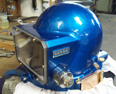 desco Air Hat after restoration shiny blue finish